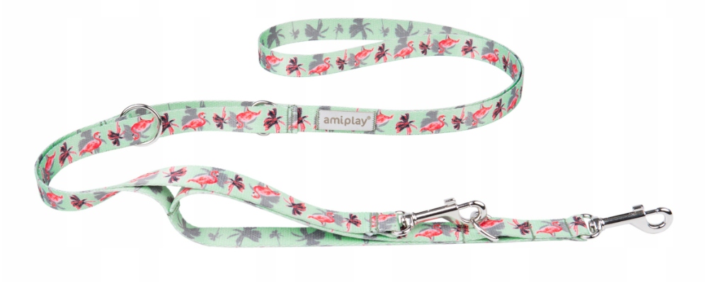 Levně Amiplay 7v1 BeHappy L Flamingo nastavitelné Vodítko
