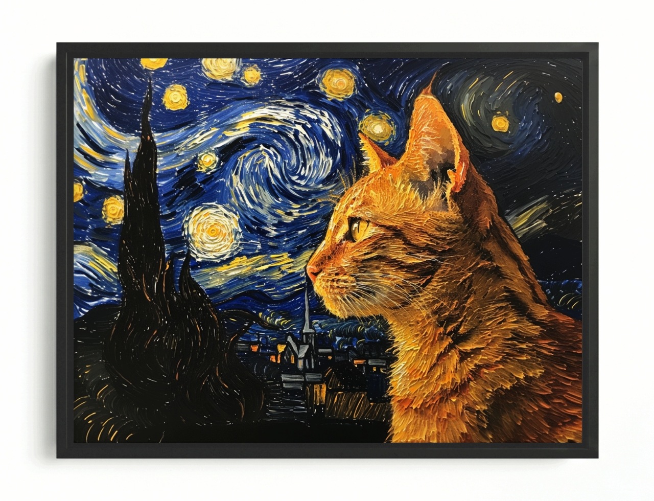 Obraz Rám Americký Box Olej Van Gogh Hvězdná Noc Rudý Kocour 100x75