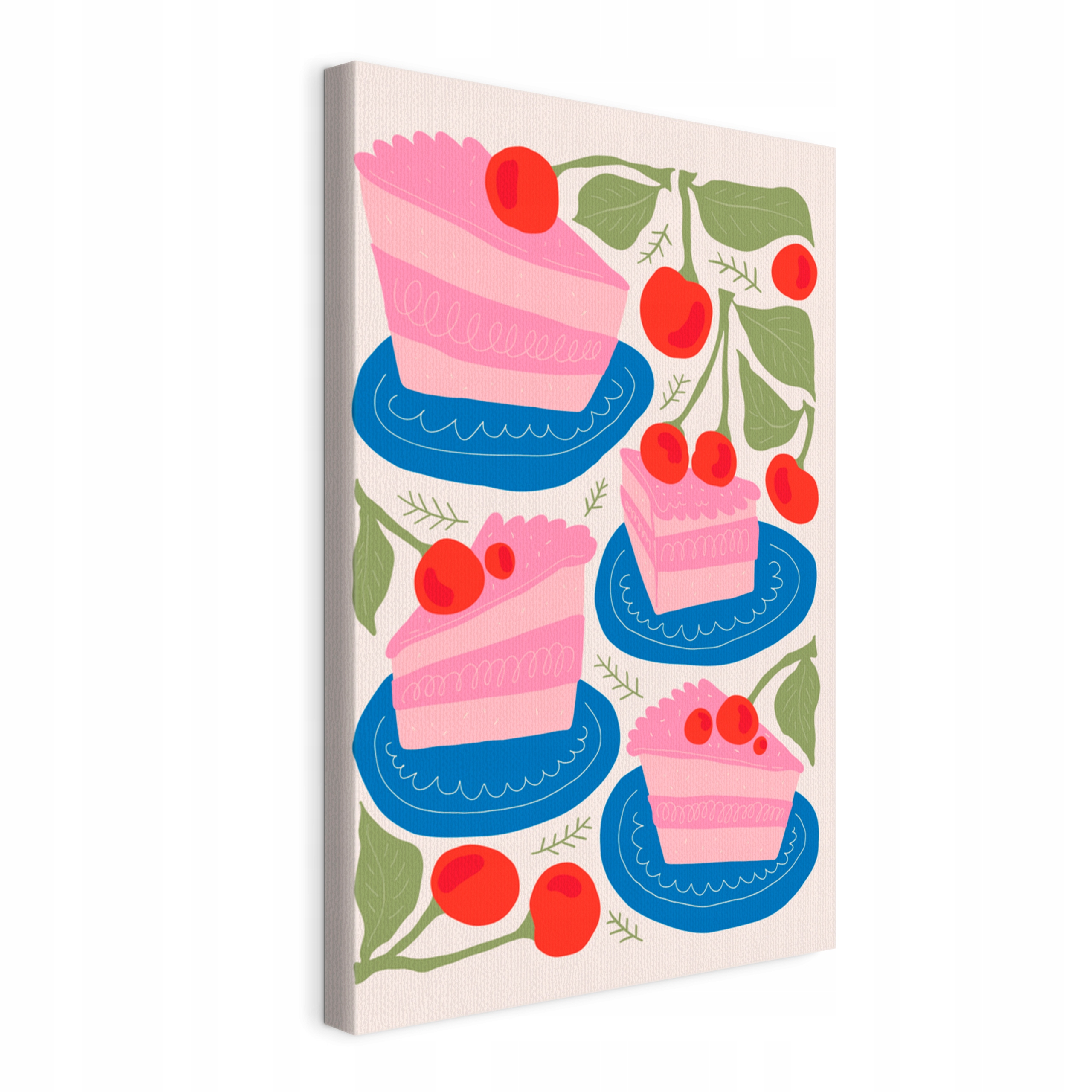 Obraz na plátně Dorty s třešněmi a krémem do kuchyně Restaurace 60x90