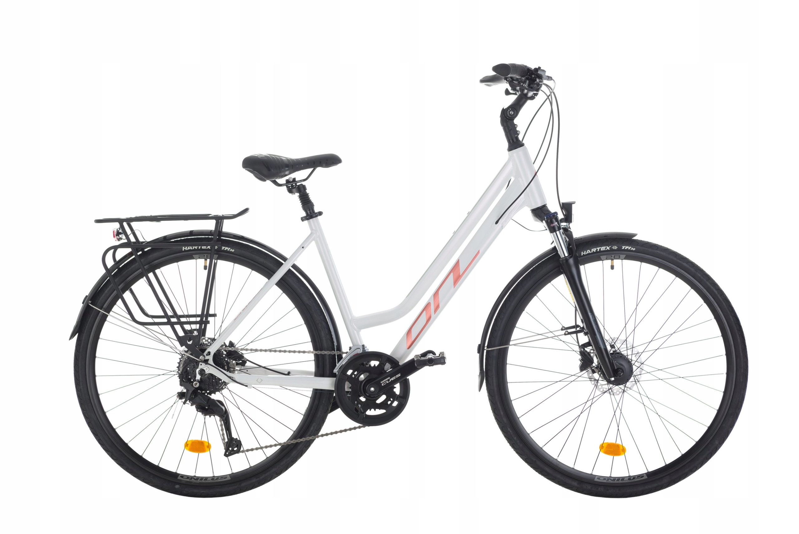 Rower Trekkingowy Naila 4.0 Onilus Rama 19" Koło 28" Dynamo, Cues Biały