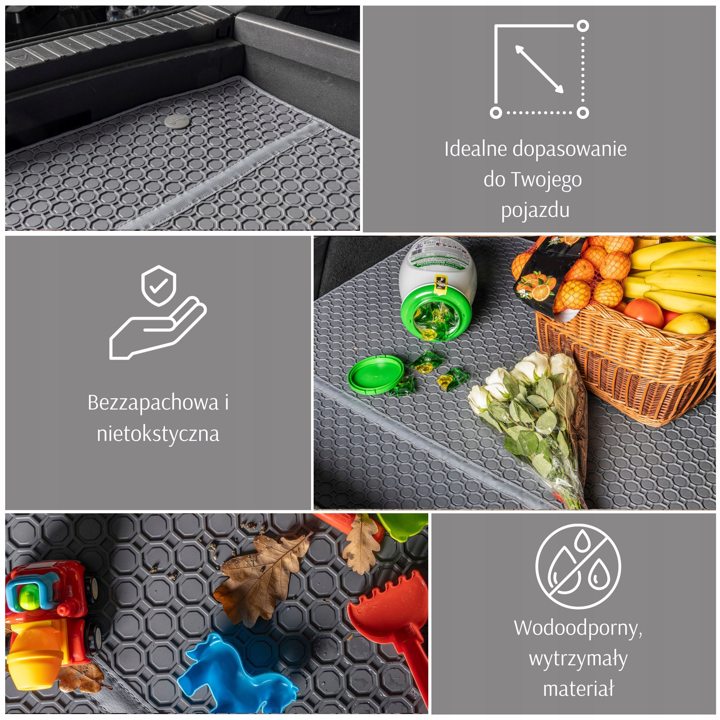 Hyundai i40 CW Kombi 2011-2019 Mata do bagażnika PRIMELINER Kolor popielaty