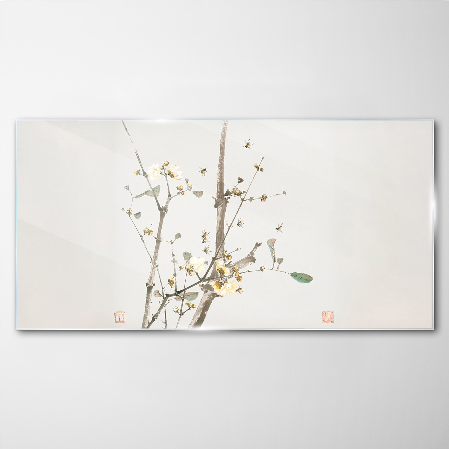 

Foto-obraz szklany na ścianę Owady i kwiaty 140x70