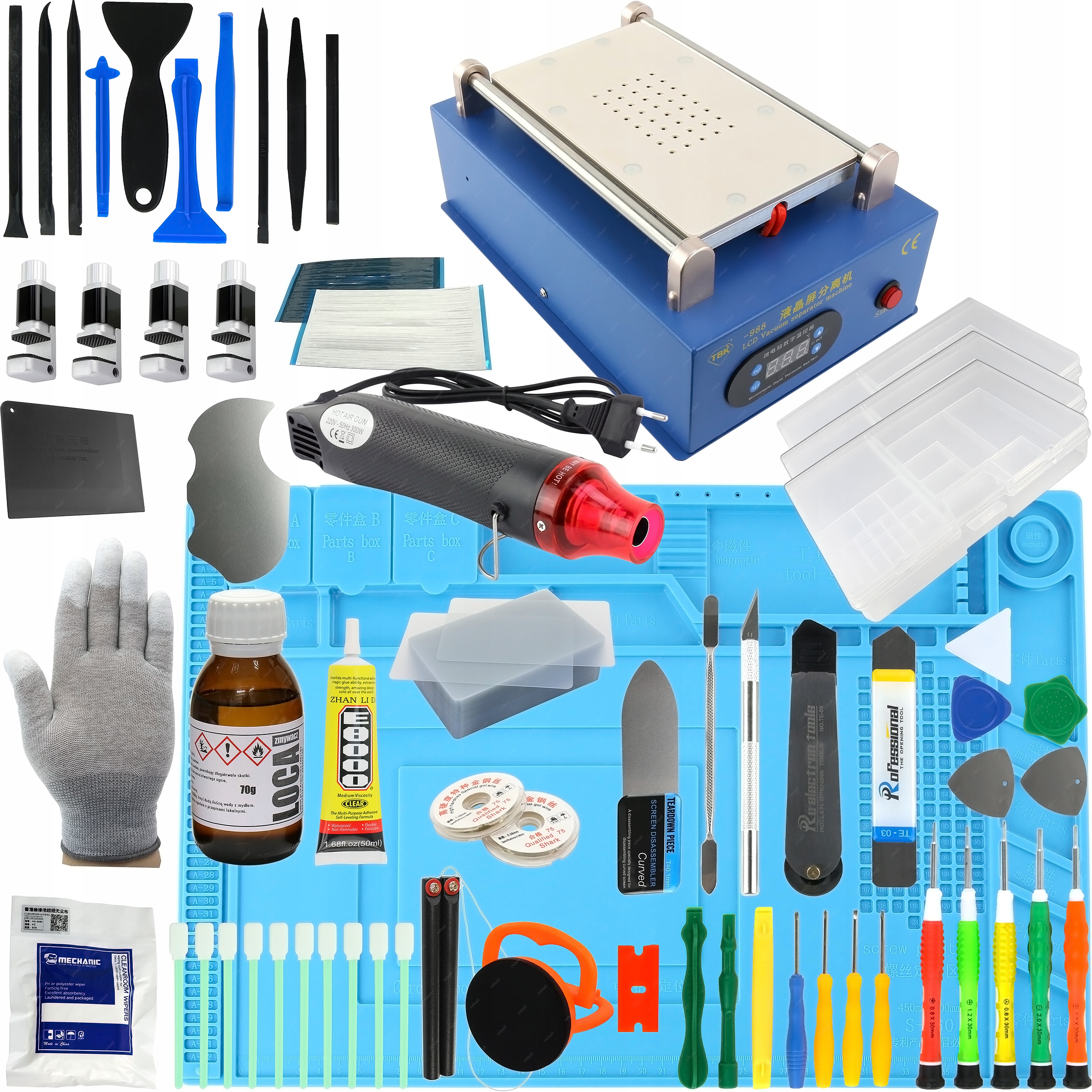 PODGRZEWACZ TBK988 ZESTAW MEGA DO NAPRAWY LCD