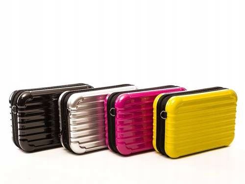 

Srebrna Torebka Usztywniana Twarda Pasek Regulowa