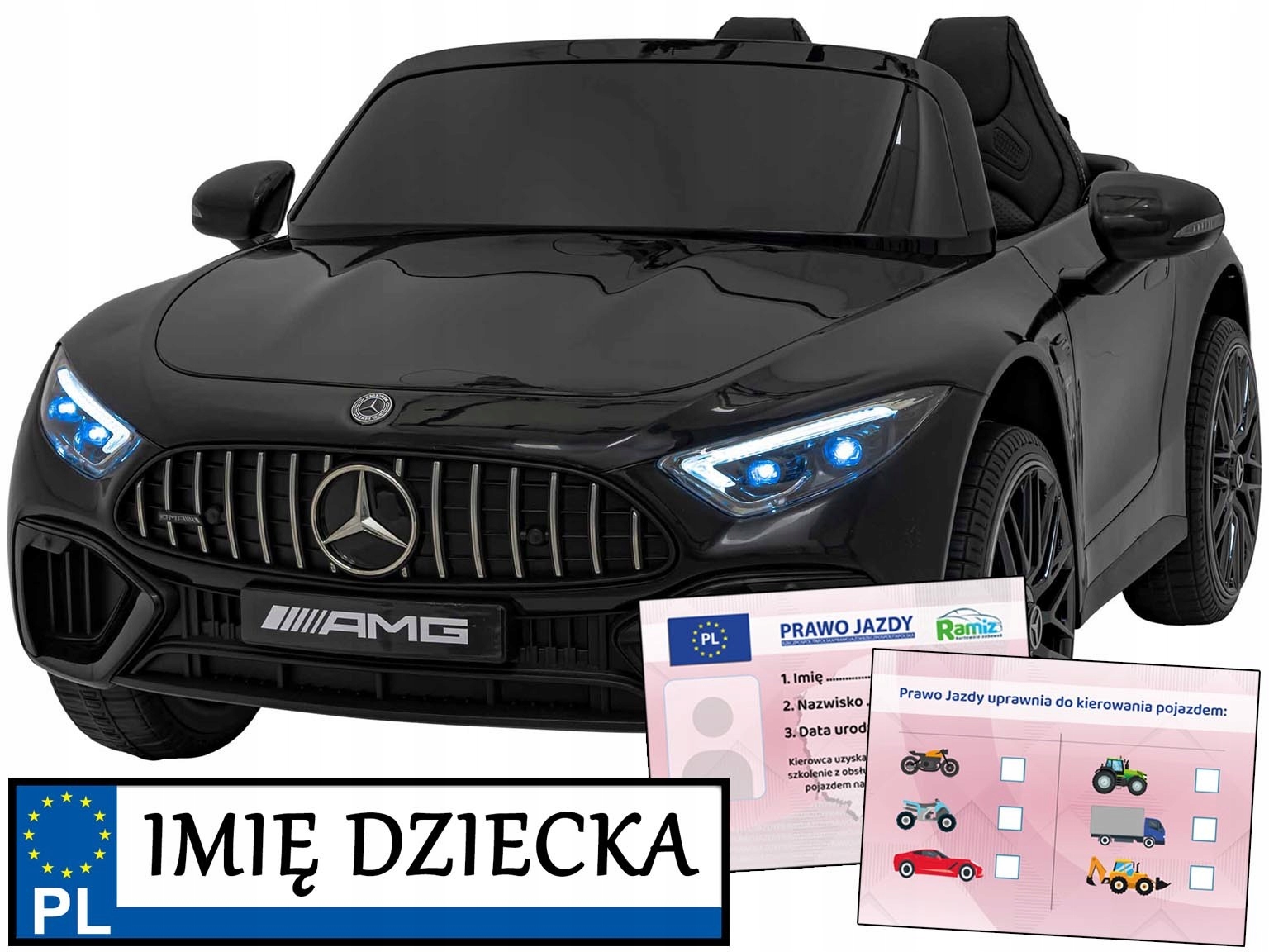 autko na akumulator dla dzieci Mercedes Benz Amg SL63 pilot napęd 4x4