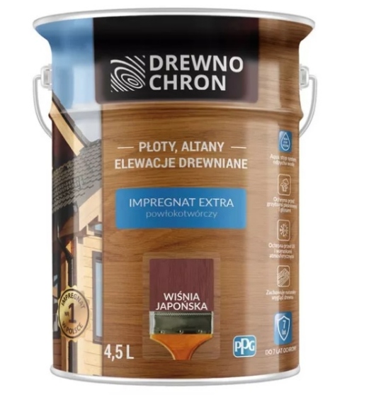Drewnochron Impregnat Extra Powłokotwórczy Wiśnia Japońska 4,5L