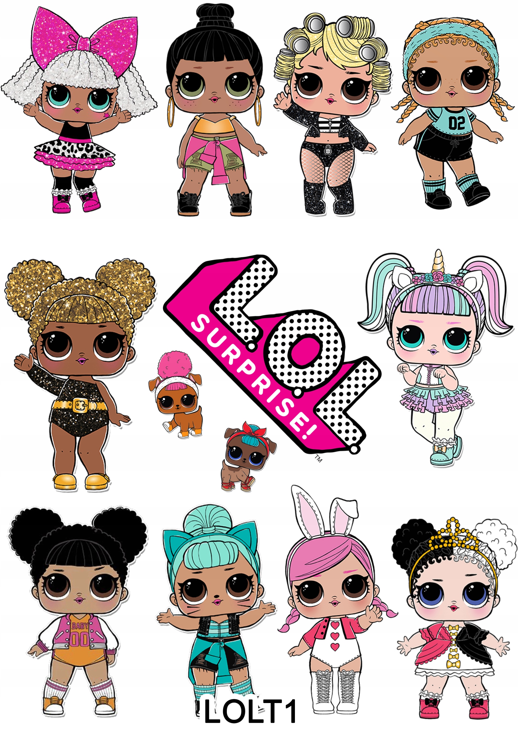 Opłatek Waflowy na Tort LOL SURPRISE POSTACIE A4 Dekoracja na Urodziny Kod producenta OWA4_LOLT