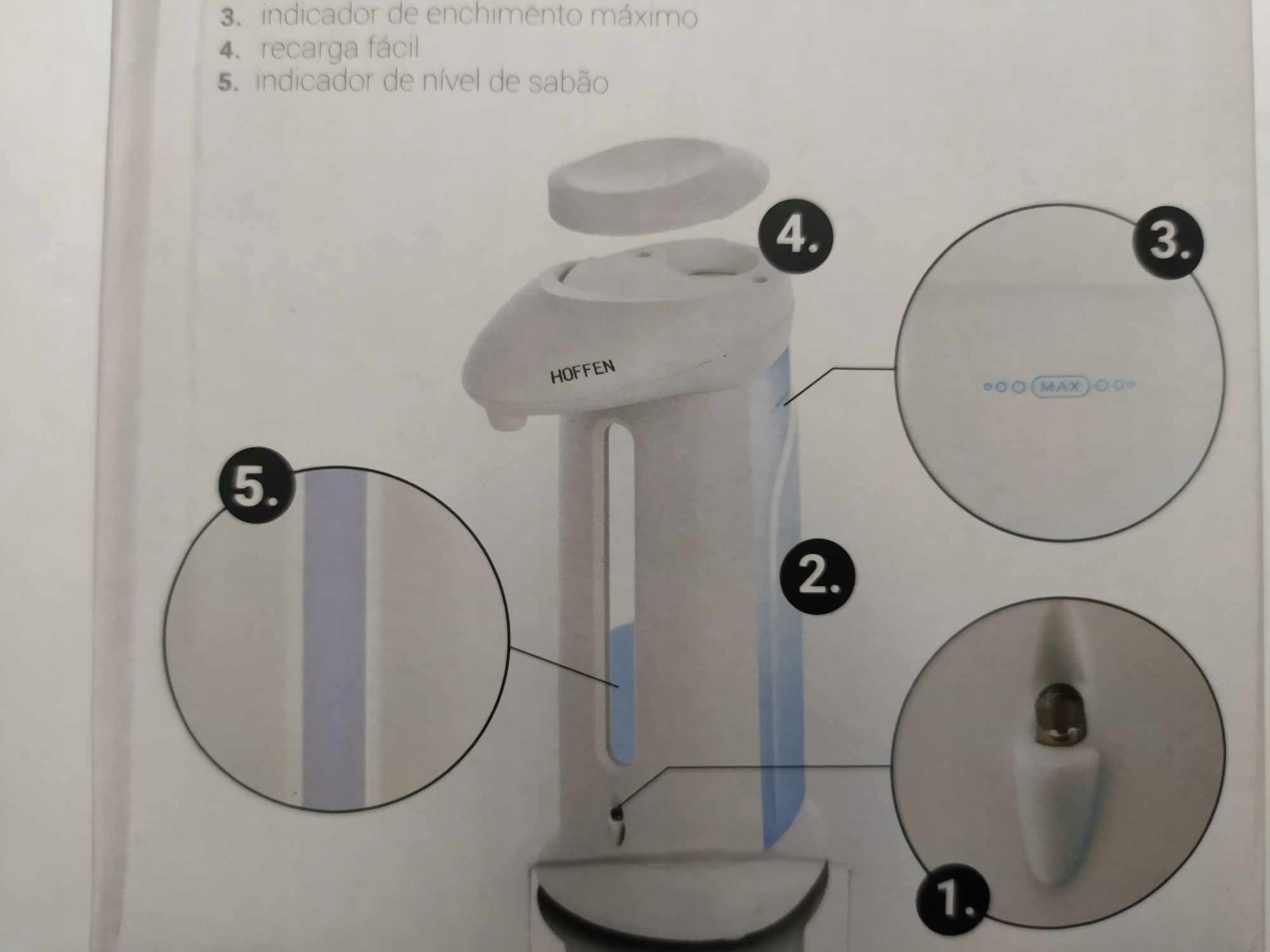 Bezdotykowe dozownik do mydła stojący Hoffen 330 ml biały Linia Automatyczny