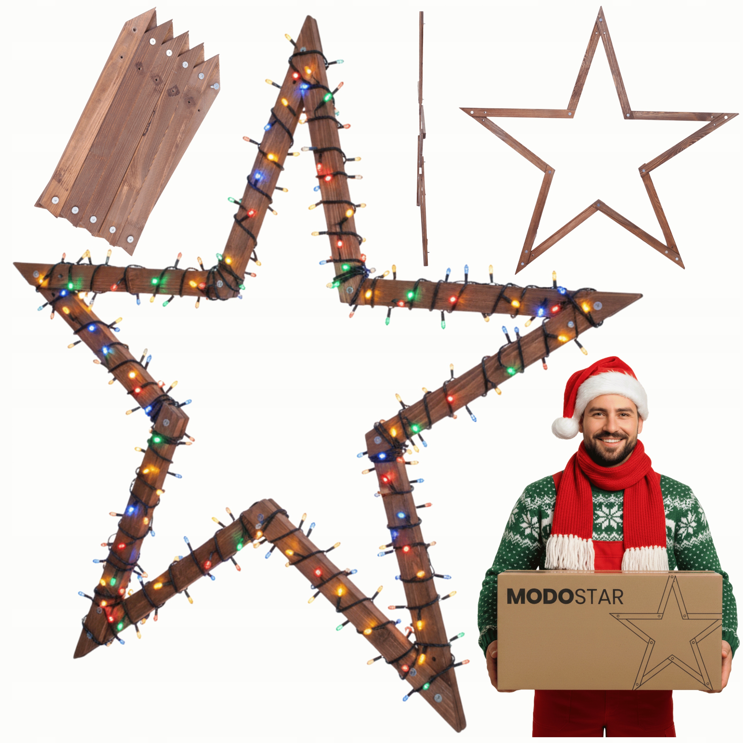 Závěsná vánoční hvězda pro snadné skládání ModoStar 139 Cm Impregnat eko