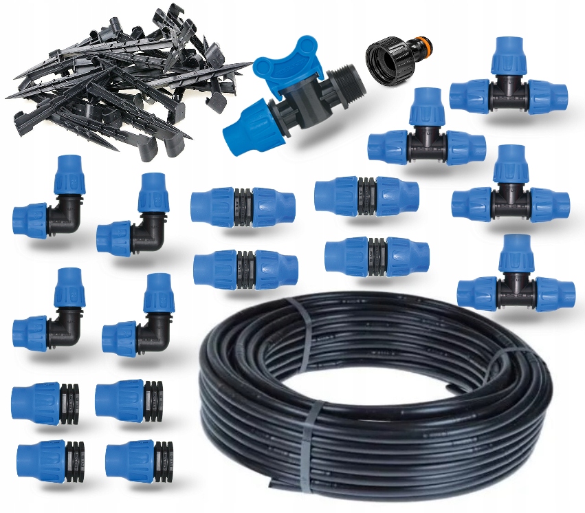 Kapková závlaha 100 m s kompenzací tlaku, sada Premium
