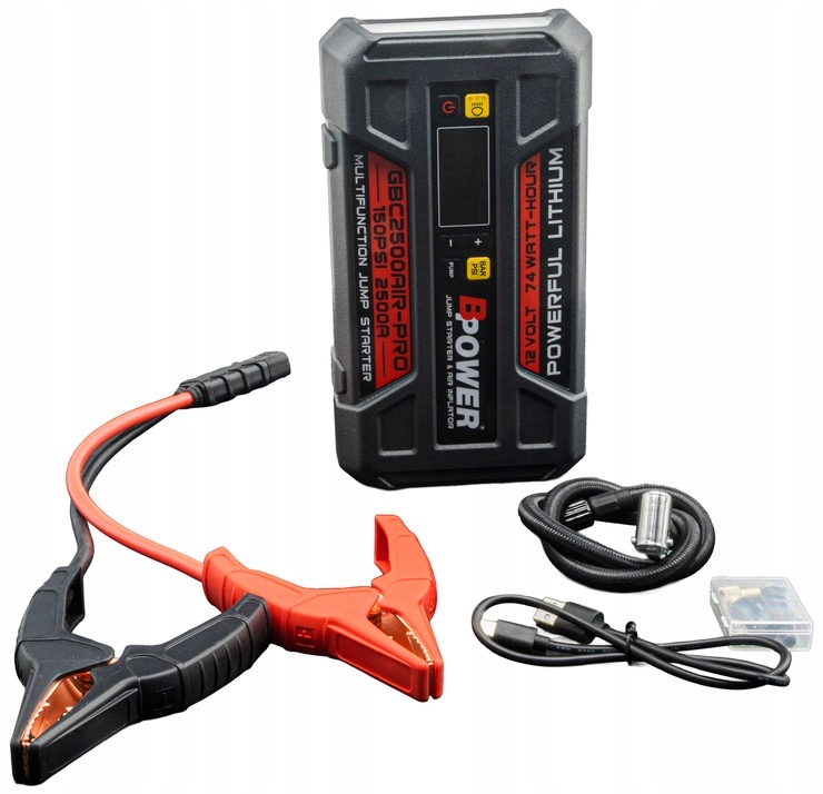 GBC2500 Air-pro Booster Rozruchowy 2500A Kompresor 40L/MIN Powerbank Usb-c