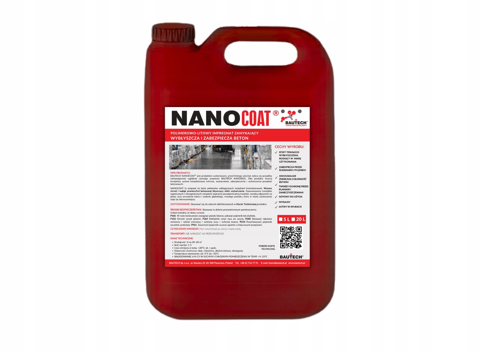 Krzemianowy impregnat zamykający i wybłyszczający Bautech Nanocoat 20L