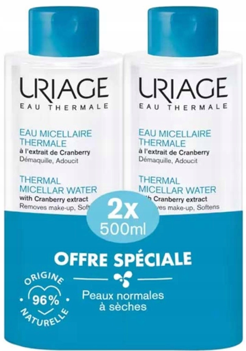 Uriage termalna woda micelarna z ekstraktem z żurawiny duopack 2x500 ml