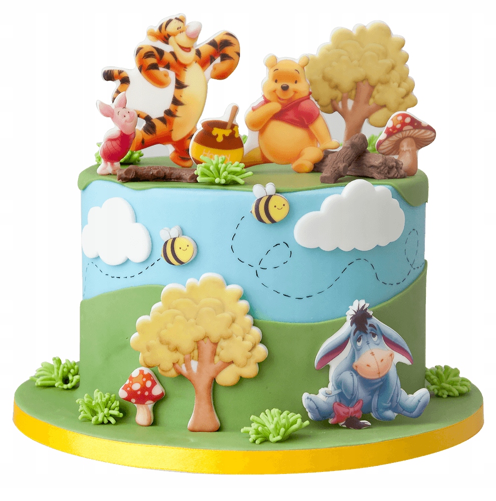 Levně Sada na zdobení dortu medvídek Pú 2D 16 ks.
