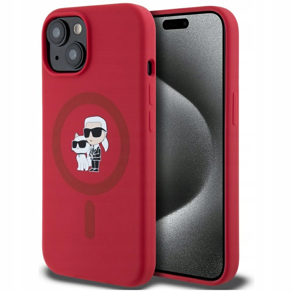 Etui Karl Lagerfeld Silicone Karl&Choupette Heads Ring MagSafe na iPhone