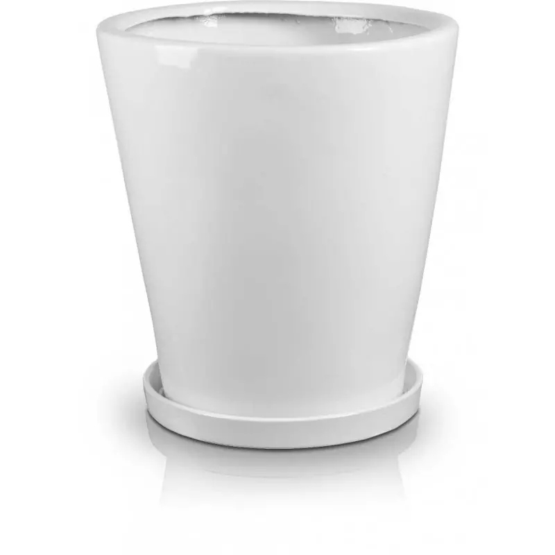 Donica Palmówka Do Salonu Ceramiczna Biała Z Podstawką 38X42 CM