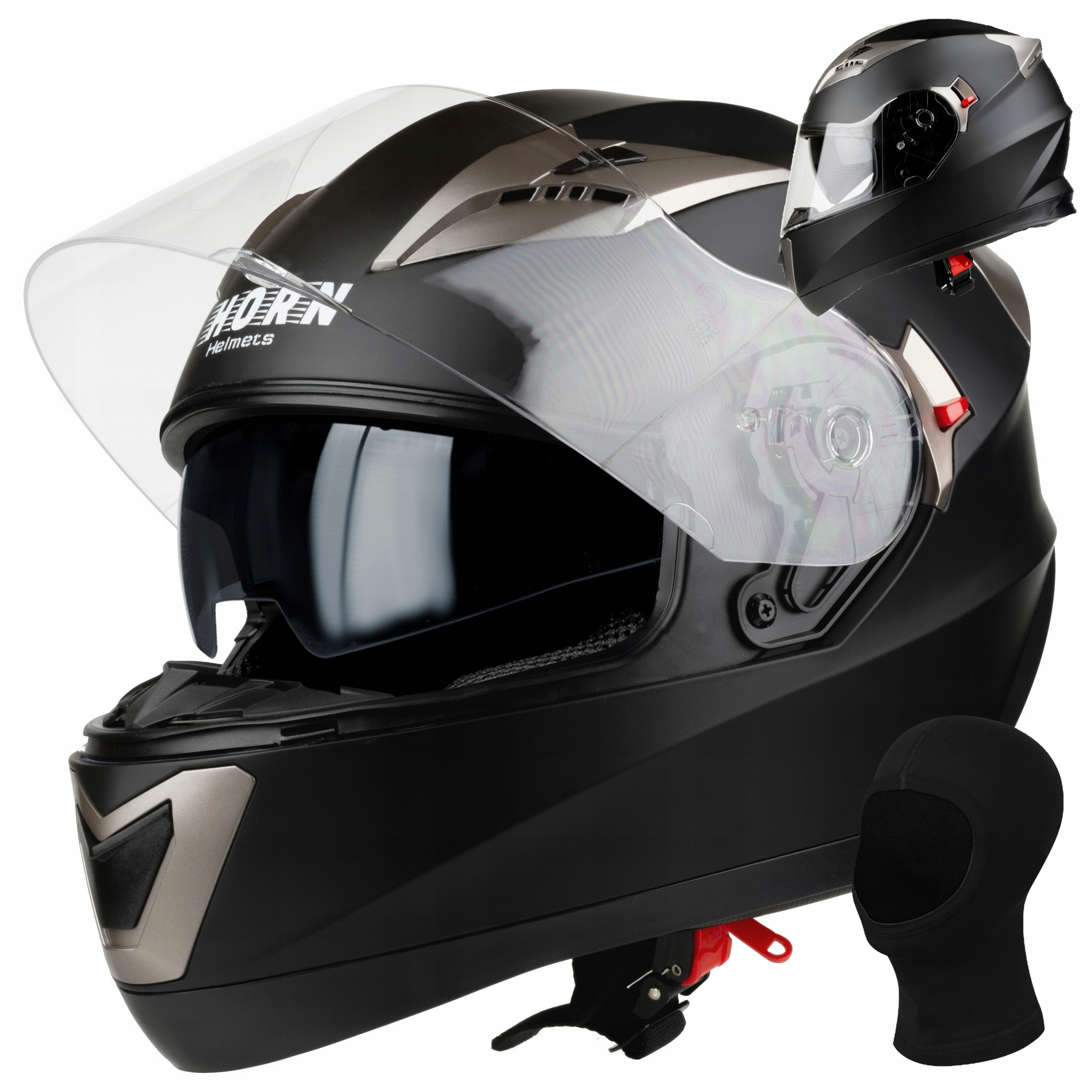 

Kask Motocyklowy Horn Blenda Słoneczna +kominiarka