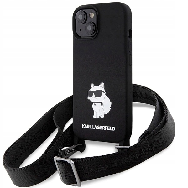 Etui Karl Lagerfeld Crossbody Silicone Choupette do iPhone 15 czarne