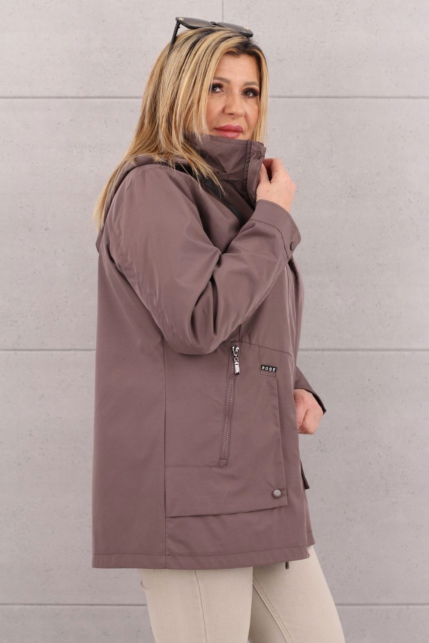 KURTKA DAMSKA PRZEJŚCIOWA LUŹNA LEKKA SPORTOWA WIOSENNA DUŻE ROZMIARY Kolor fioletowy