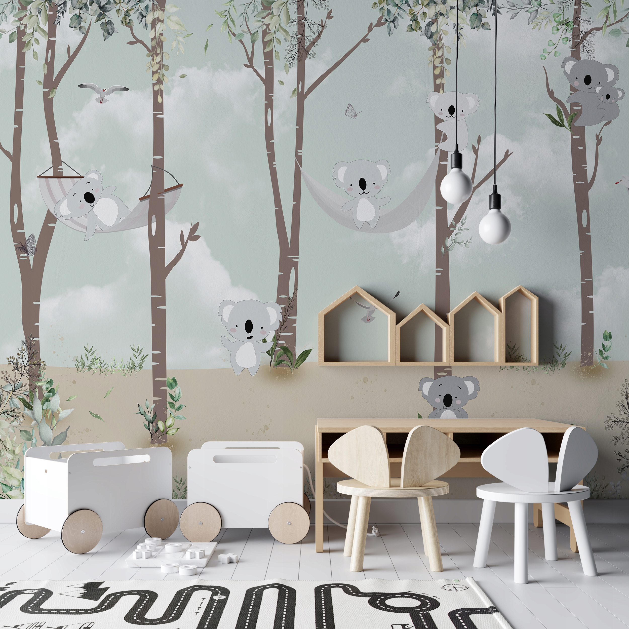 Fototapeta Šedá Medvídci koala 400x280 struktura 350 g