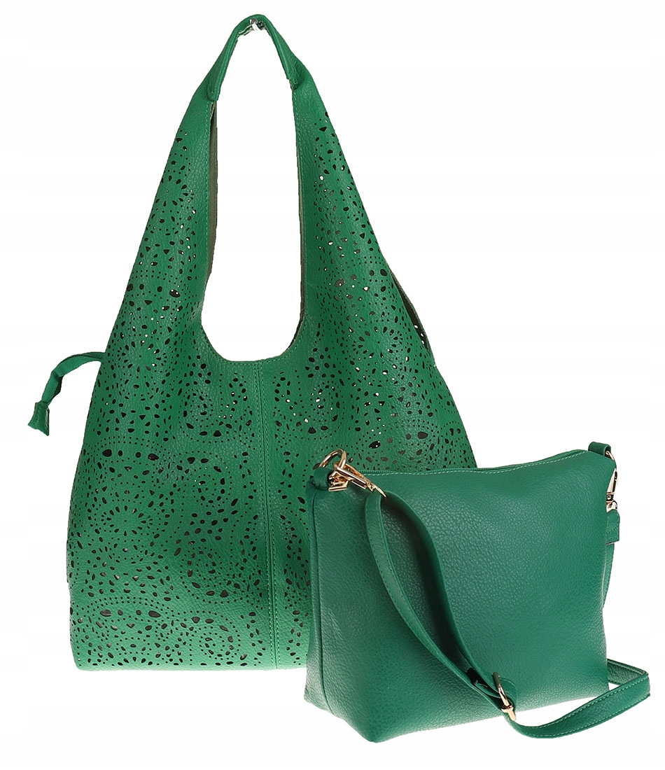 HAOERXI COLLECTION Torebka damska zielona ażurowa worek 23049 Green