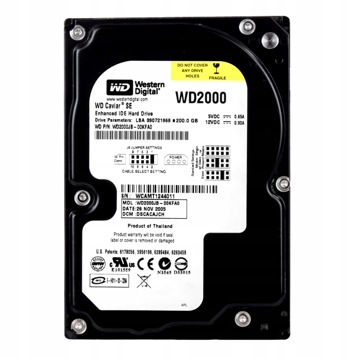 Wd Caviar Se 200GB 7.2K Ata 3.5'' WD2000JB-00KFA0