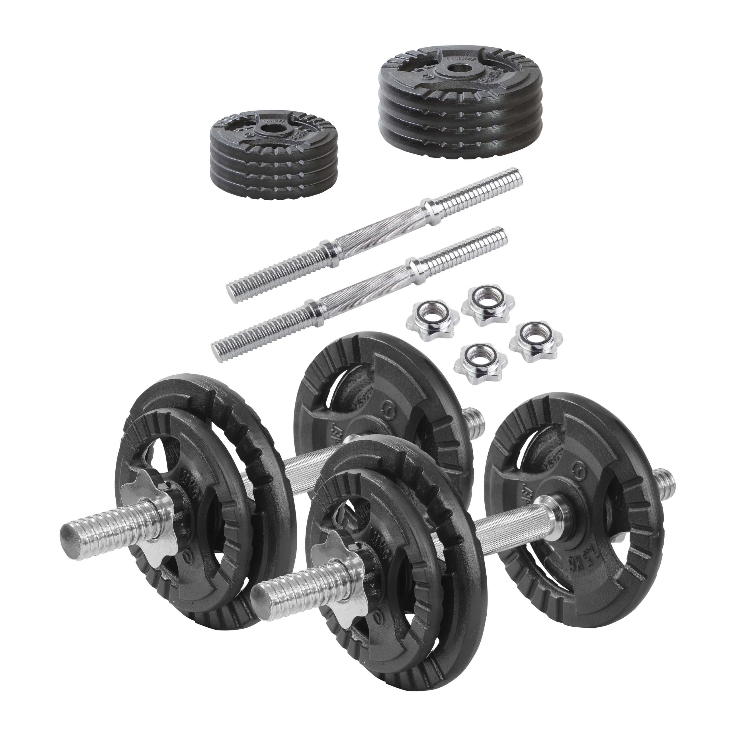 

Hantle Żeliwne 2x10KG,gryfy+obciążenie zestaw 20kg