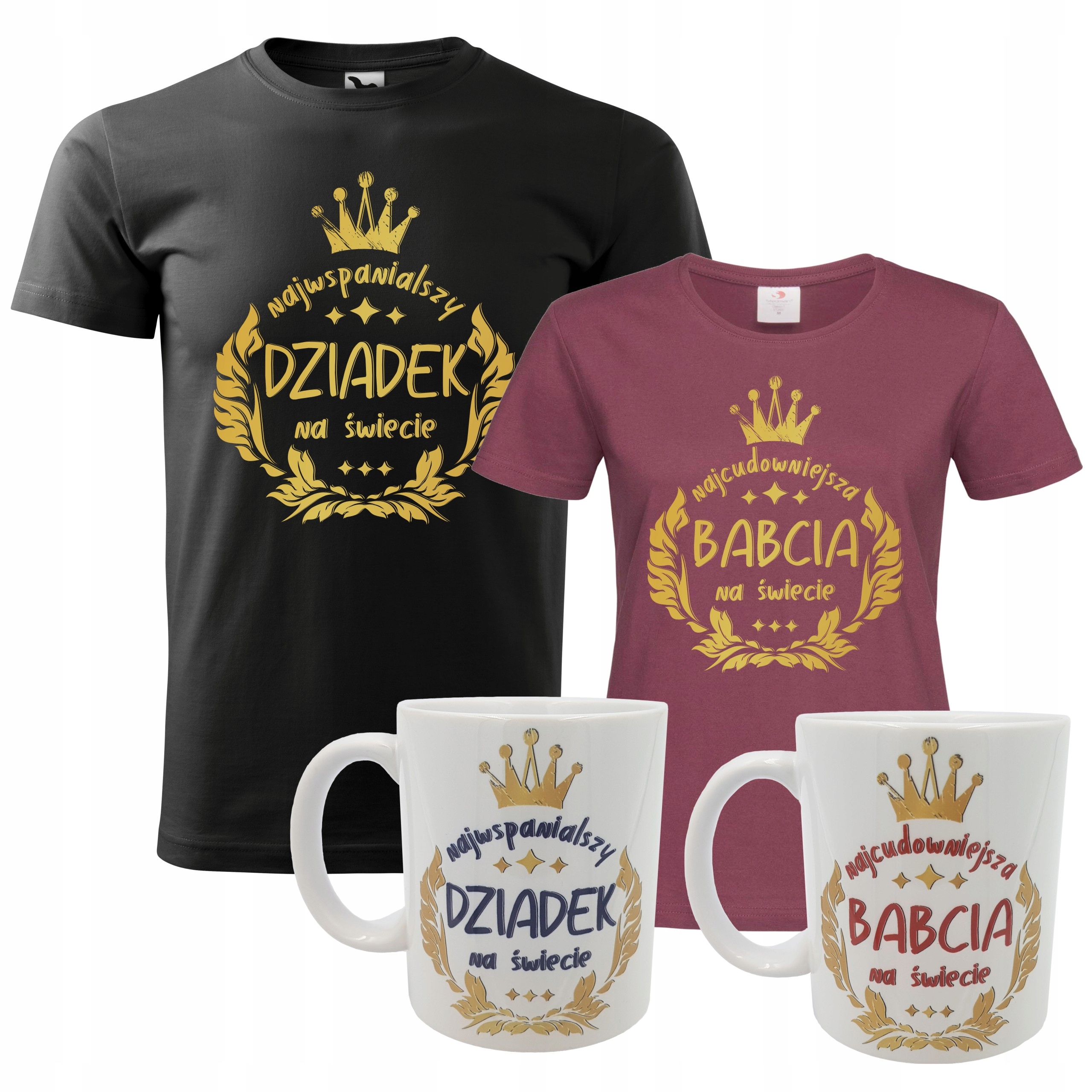 

Zestaw dla babci dziadka koszulki i kubki