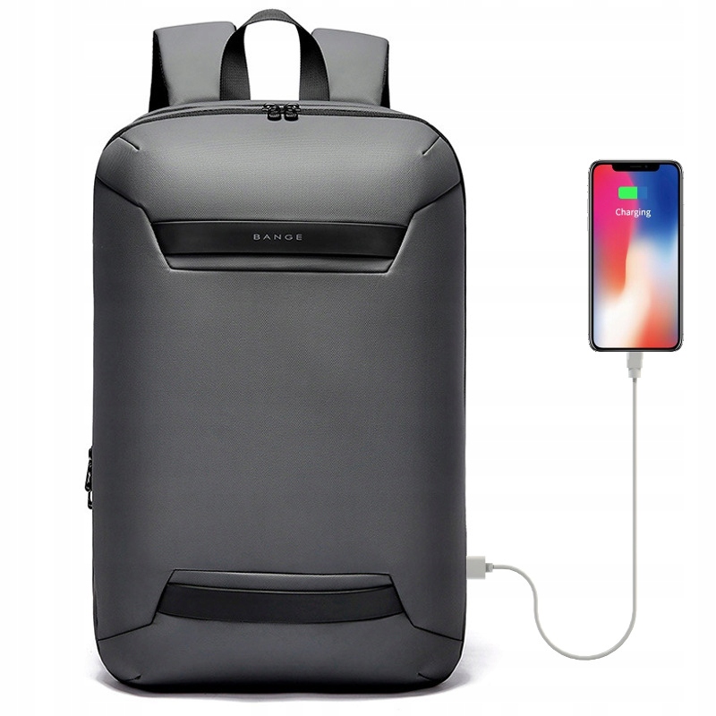 Plecak Bange na laptopa 15,6 BG-7677 z Usb dwukomorowy szary