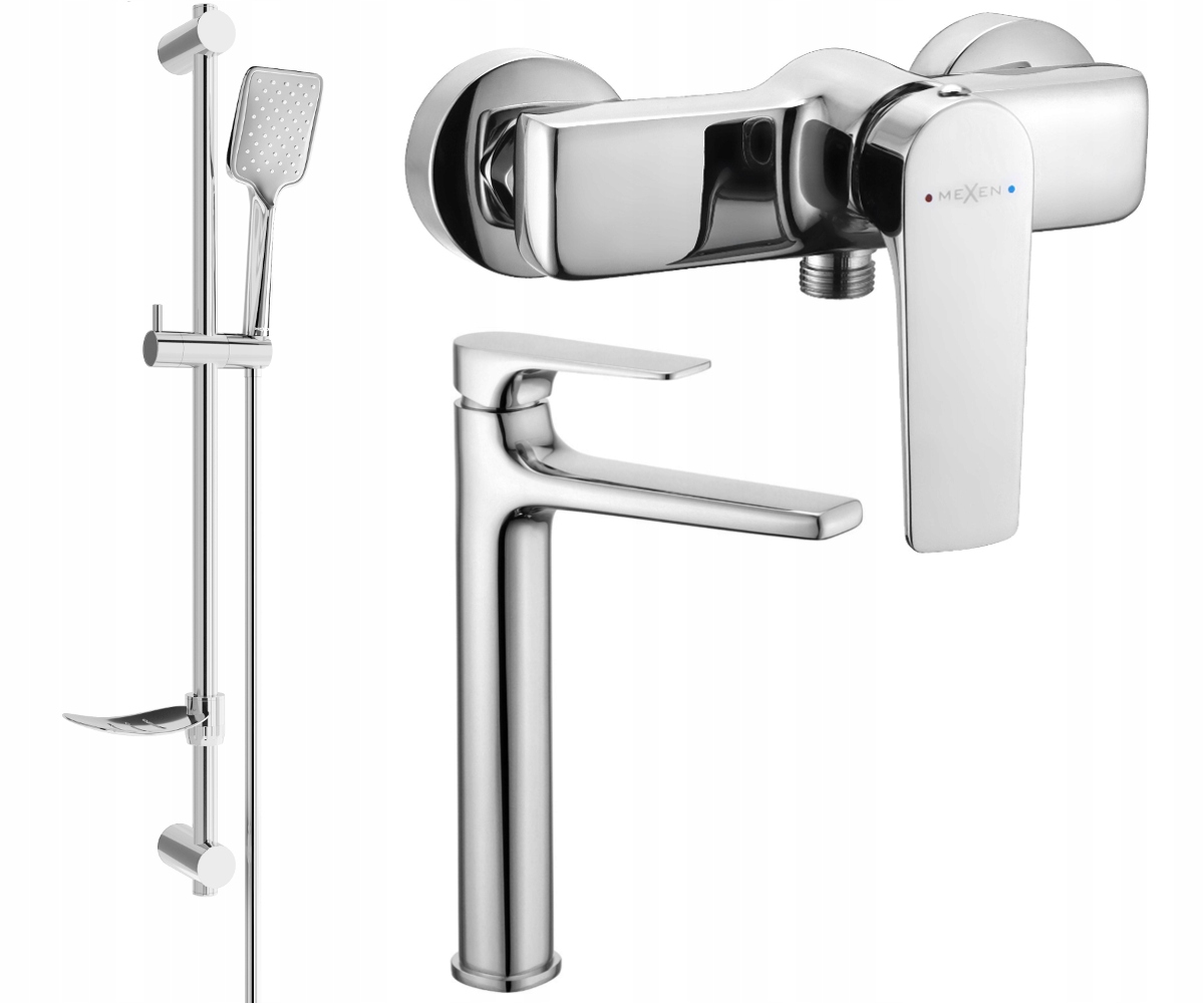 Mexen Lynx DF62 chromová sprchová souprava s posuvným držákem