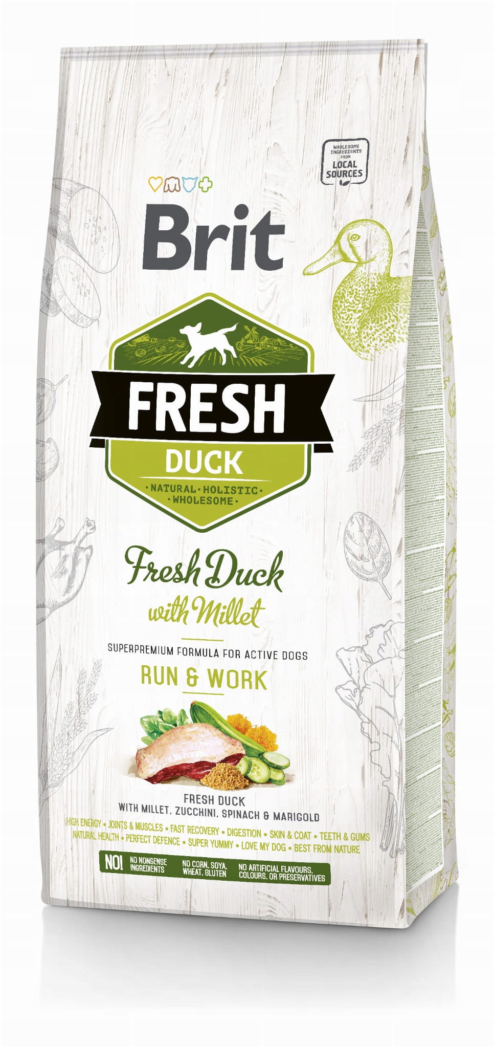 Brit Fresh Duck Millet Adult Run and Walk 12kg