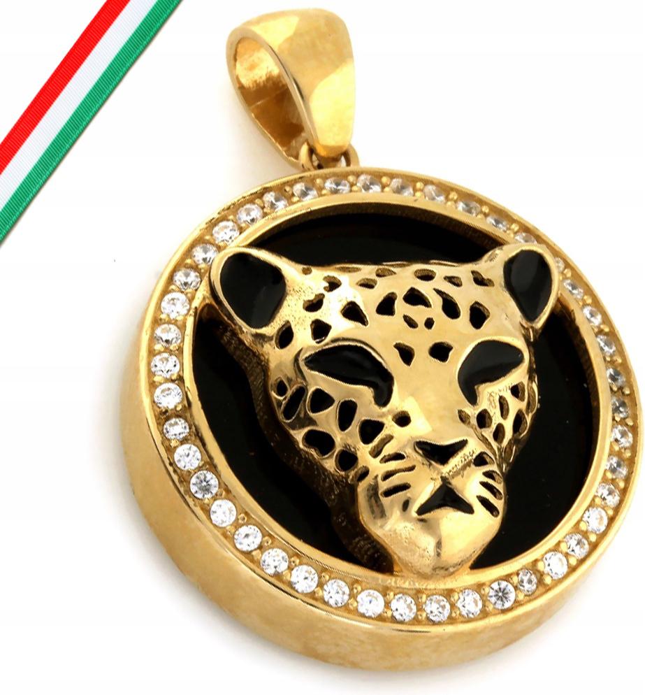 Zlatý přívěsek 585 tygr na černém pozadí 8 g, moderní vzor přívěsku