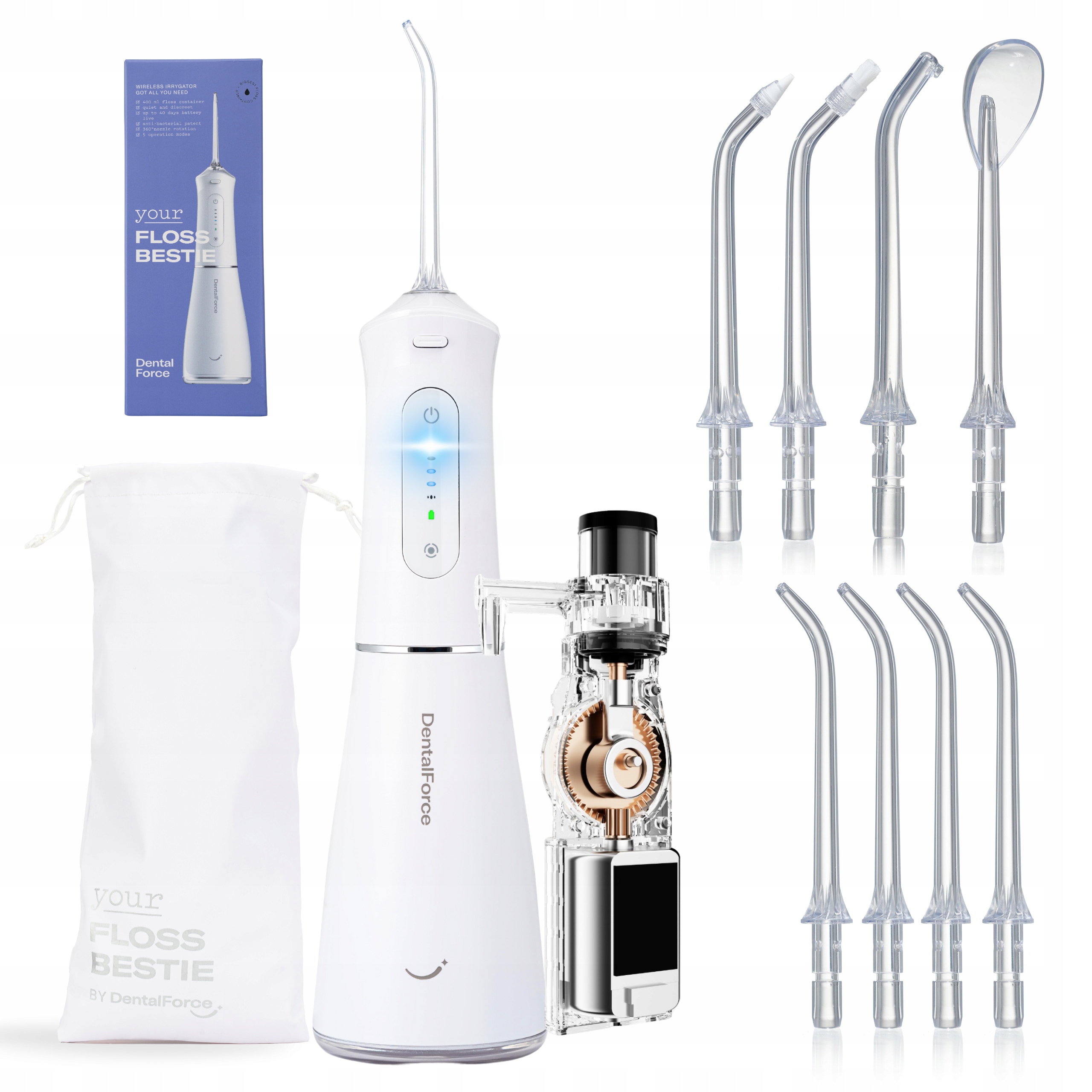 Irygator do zębów bezprzewodowy dentystyczny jamy ustnej DentalForce 400ml