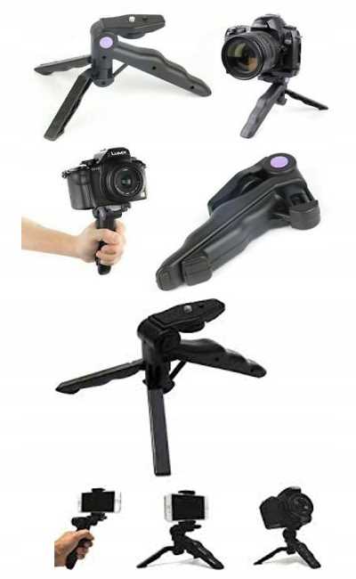 MINI STATYW SKŁADANY STOŁOWY DO KAMER GO PRO APARATÓW GWINT 1/4" Model STOŁOWY RĘCZNY