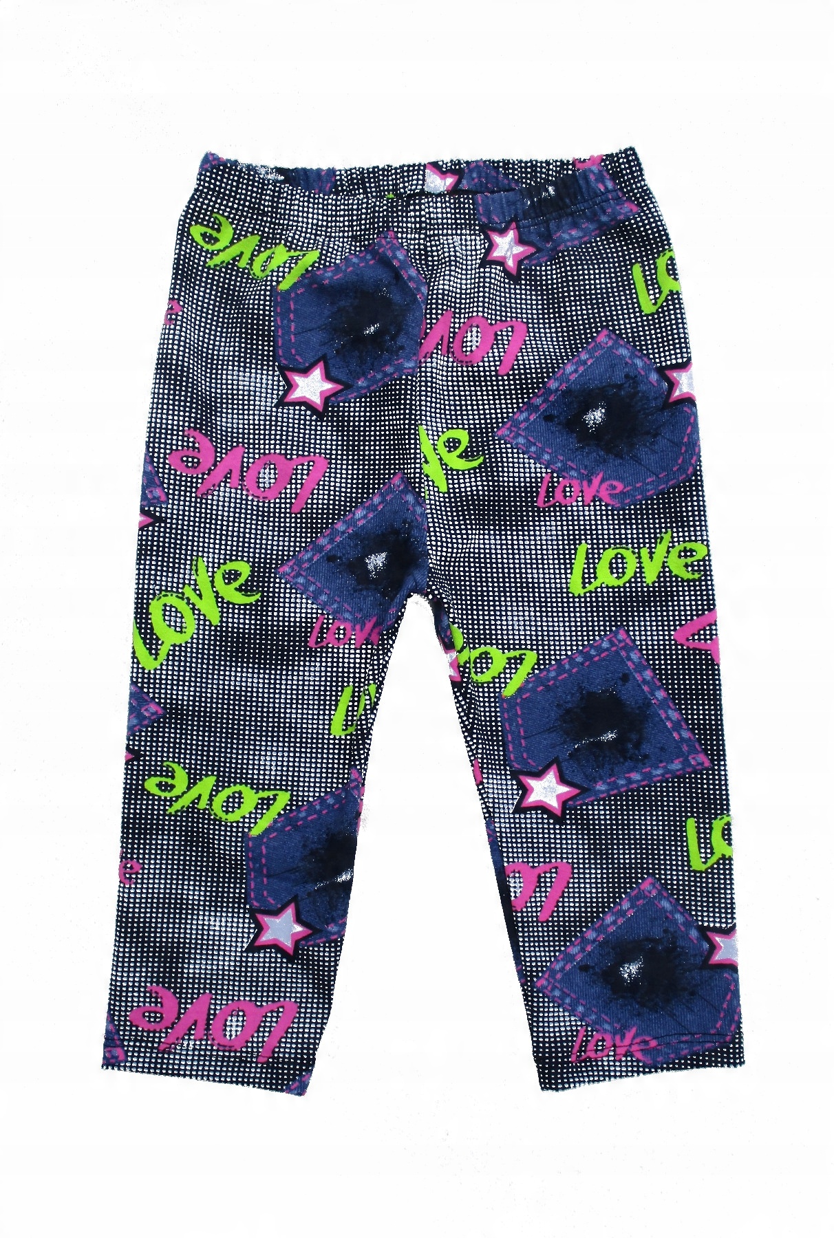

Legginsy getry 3/4 rybaczki druk bawełna love 152