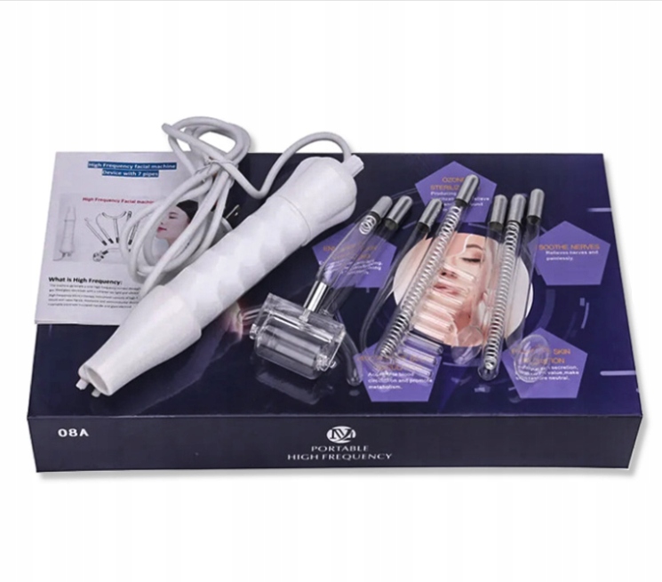 Darsonval 7v1 kosmetický přístroj se 7 elektrodami pro obličej a tělo