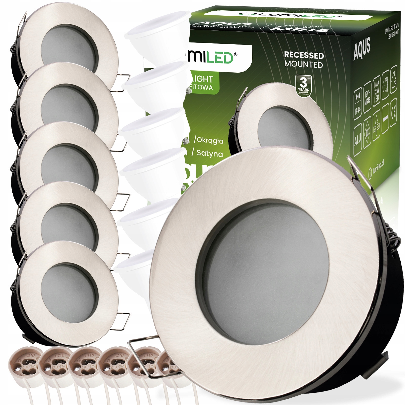 6x Halogenové Hermetické stropní svítidlo Podbitka Led žárovka GU10 6W