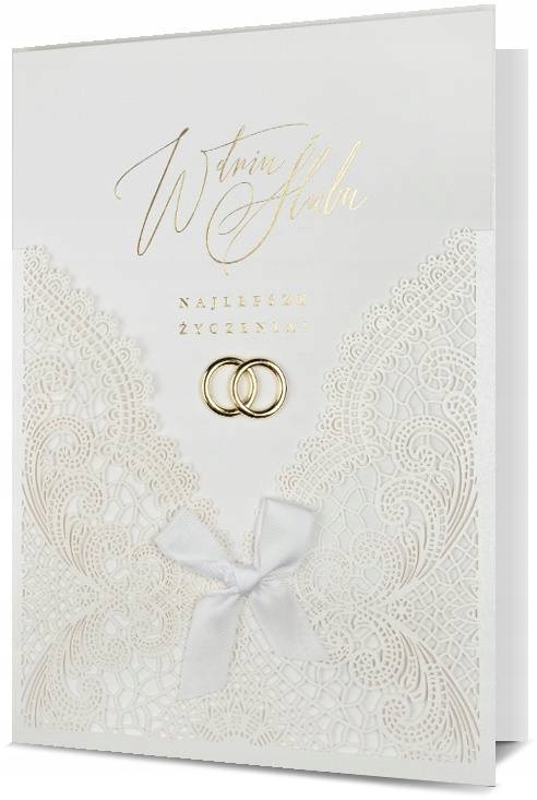 

Kartki ślubne duże pięknie zdobione 3D lux PDP197