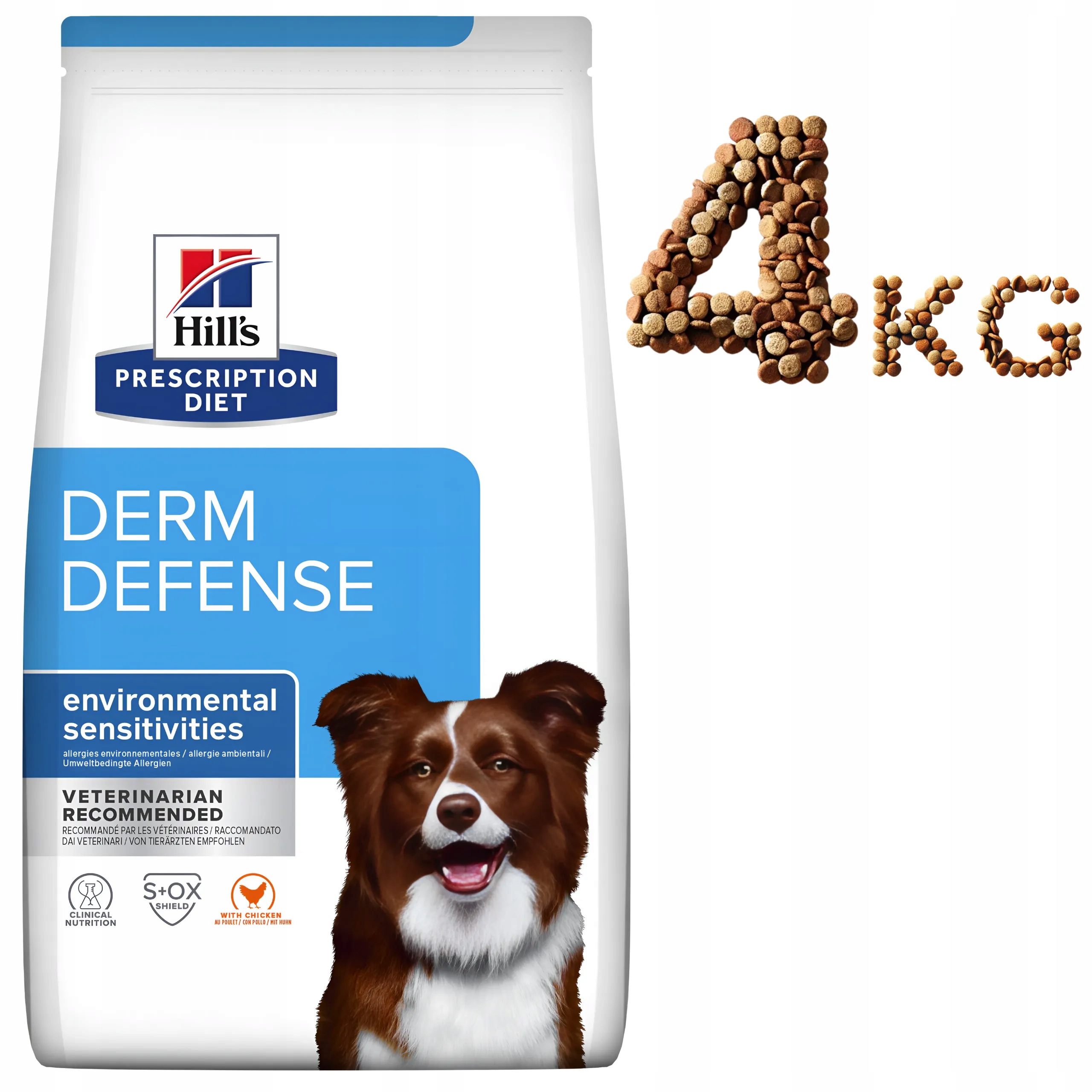 Hill's Prescription Diet Canine Derm Defense, dla psów z alergiami, 4 kg