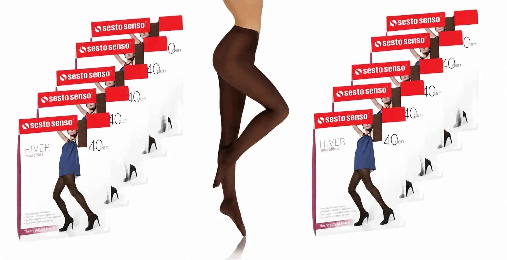 Sesto Senso 10-PAK Punčocháče 40DEN barevné krycí mikrovlákno Hiver Caffe 4