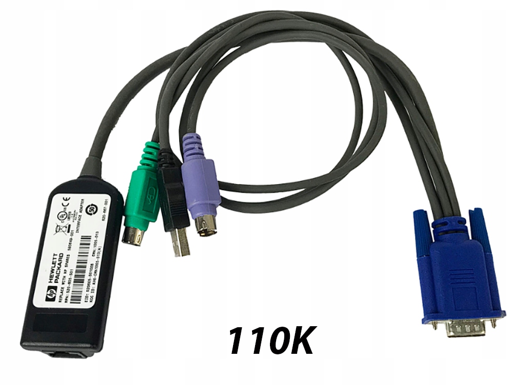 HP 580649-001 KVM Console PS2 USB Cable 520-605-50