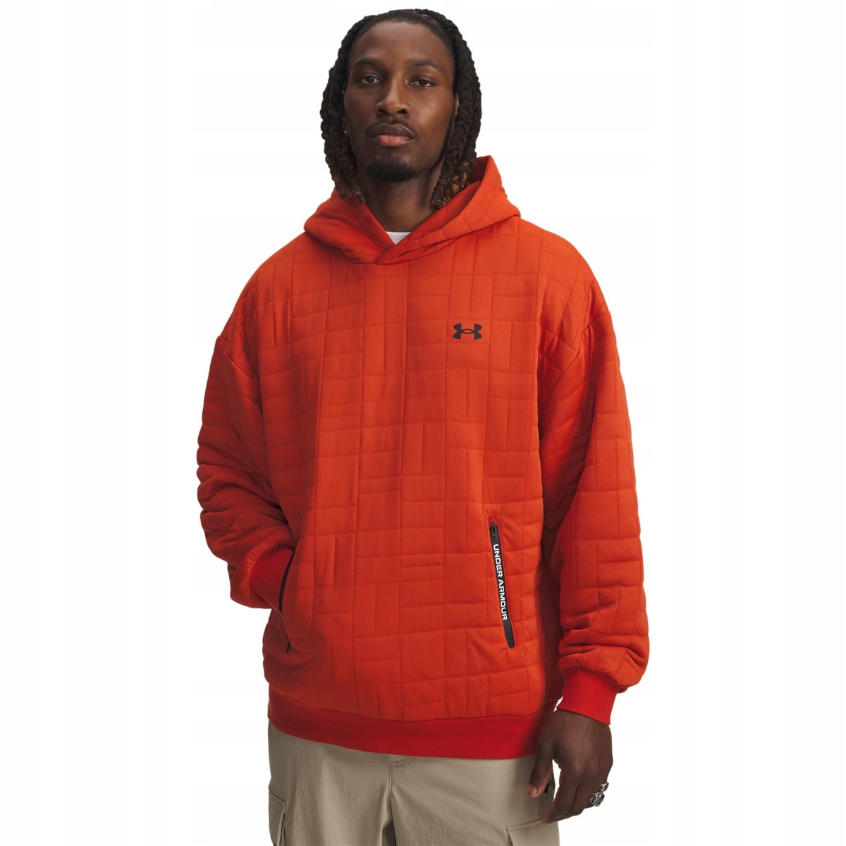 Męska bluza z kapturem Under Armour Unstoppable Fleece Tex pomarańczowa M