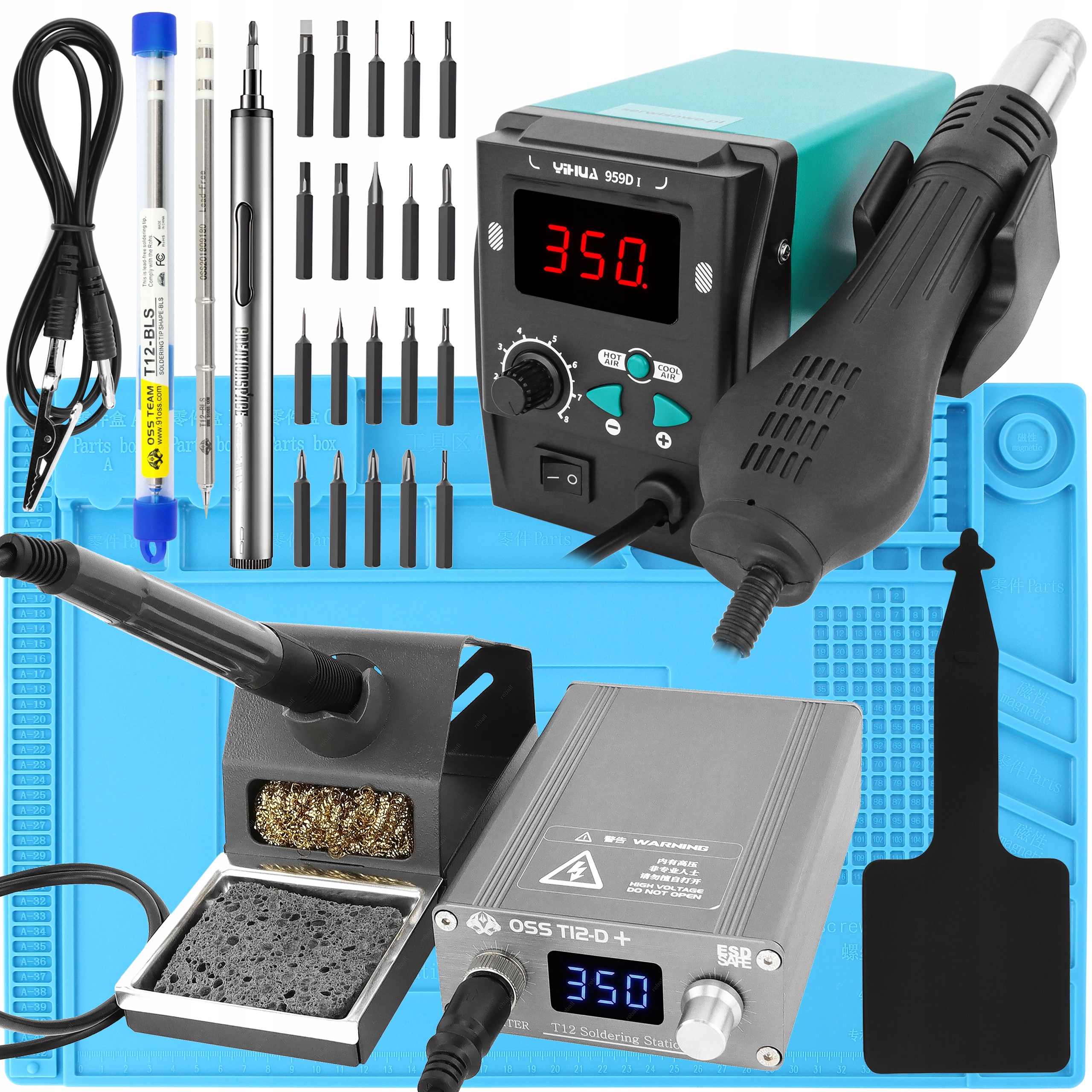 Sada Pájecí Stanice Oss Team T12-D Plus Yihua 959D-I Šroubovák A Podložka