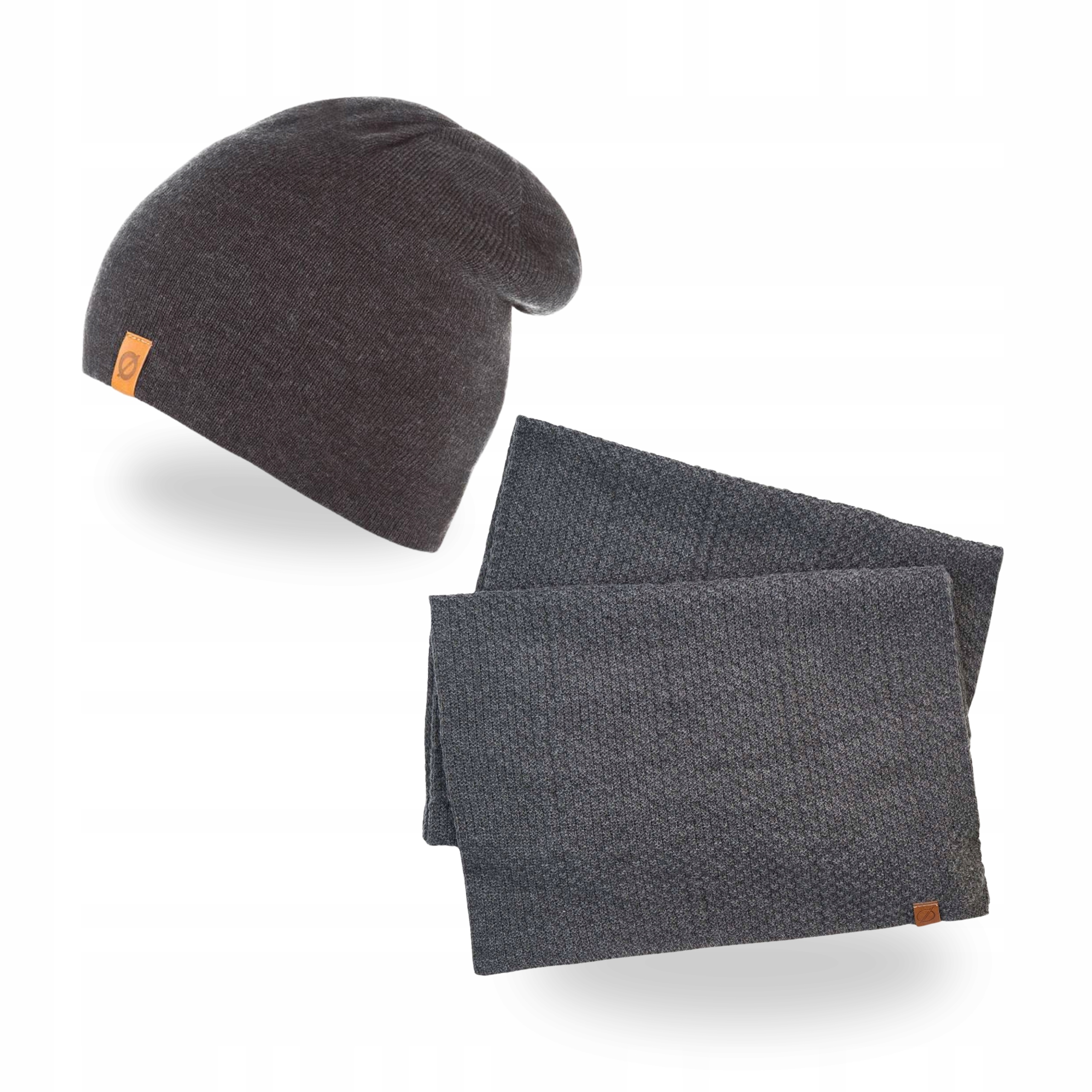 Pánský zimní komplet Dlouhý šátek Čepice Šmoulinka Brodrene Tmavě šedá