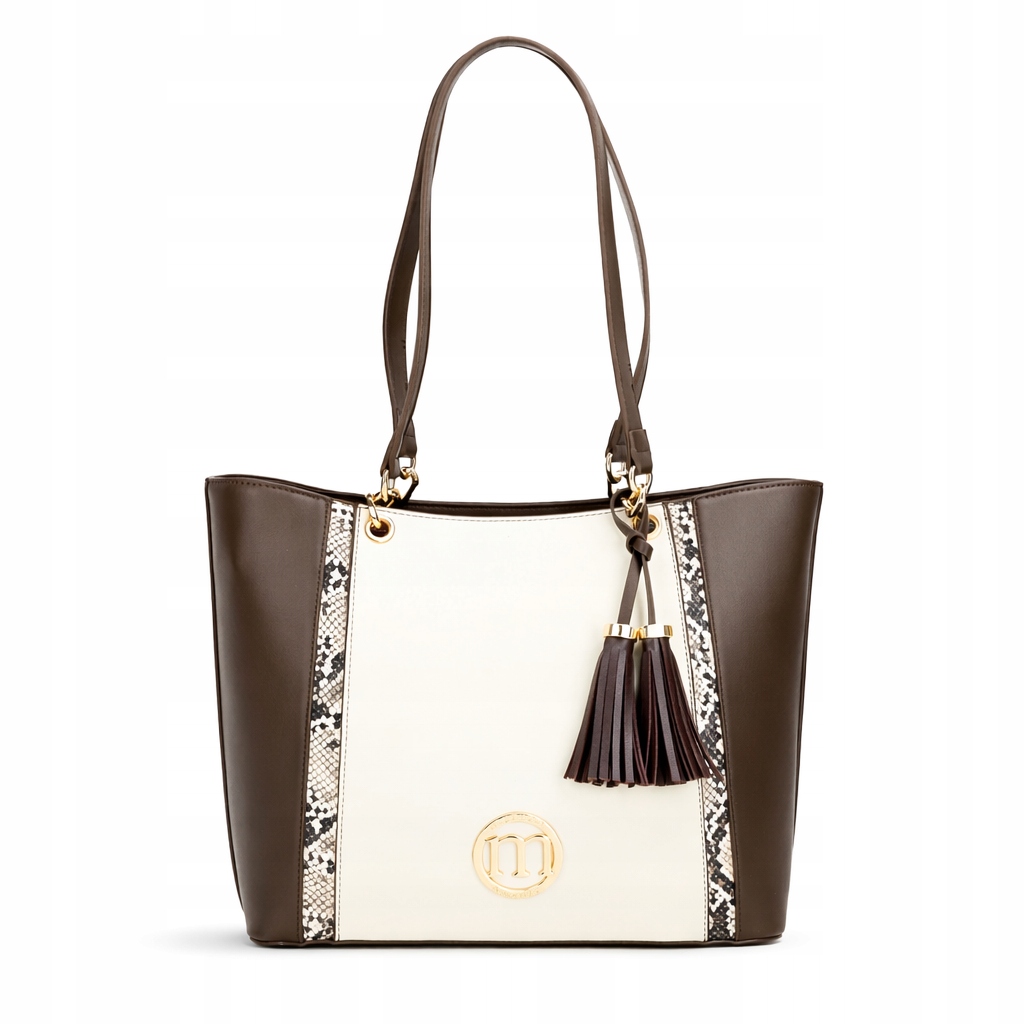 Monnari Dámská nákupní kabelka Hnědá Elegantní Velká Eko kůže