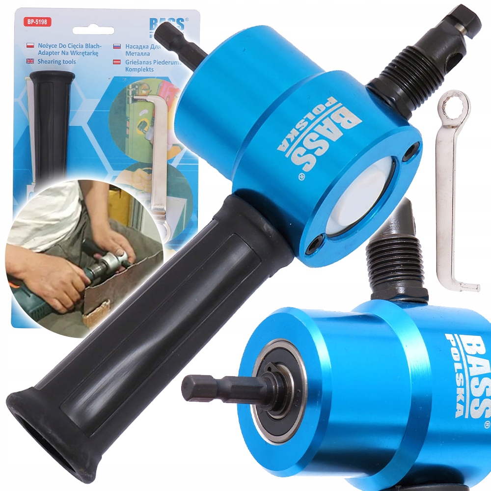 BASS NOŻYCE CIĘCIA BLACHY PRZYSTAWKA NA WIERTARKĘ