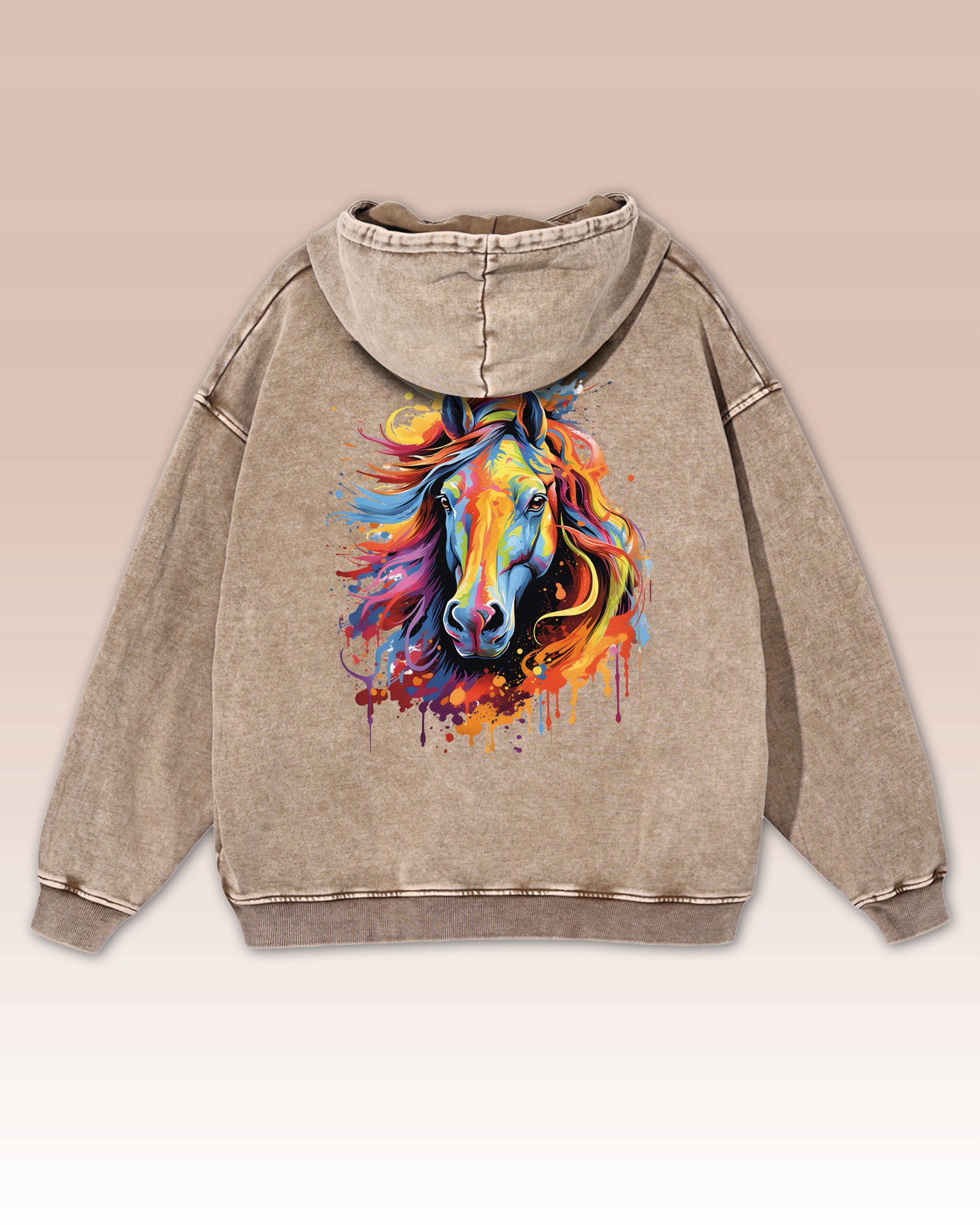 Mikina Horse Whisperer Zaklínač koní Barevný barevný kůň Béžová M