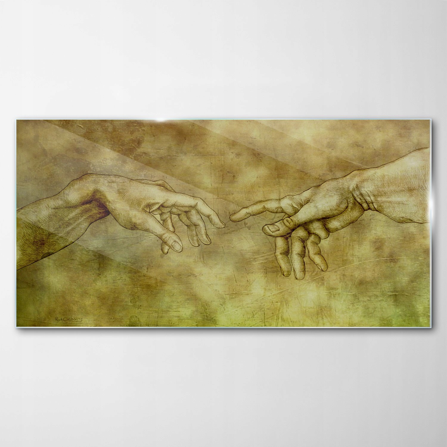 Sklenený obraz Dekor Adam a Boh Michelangelo 100x50