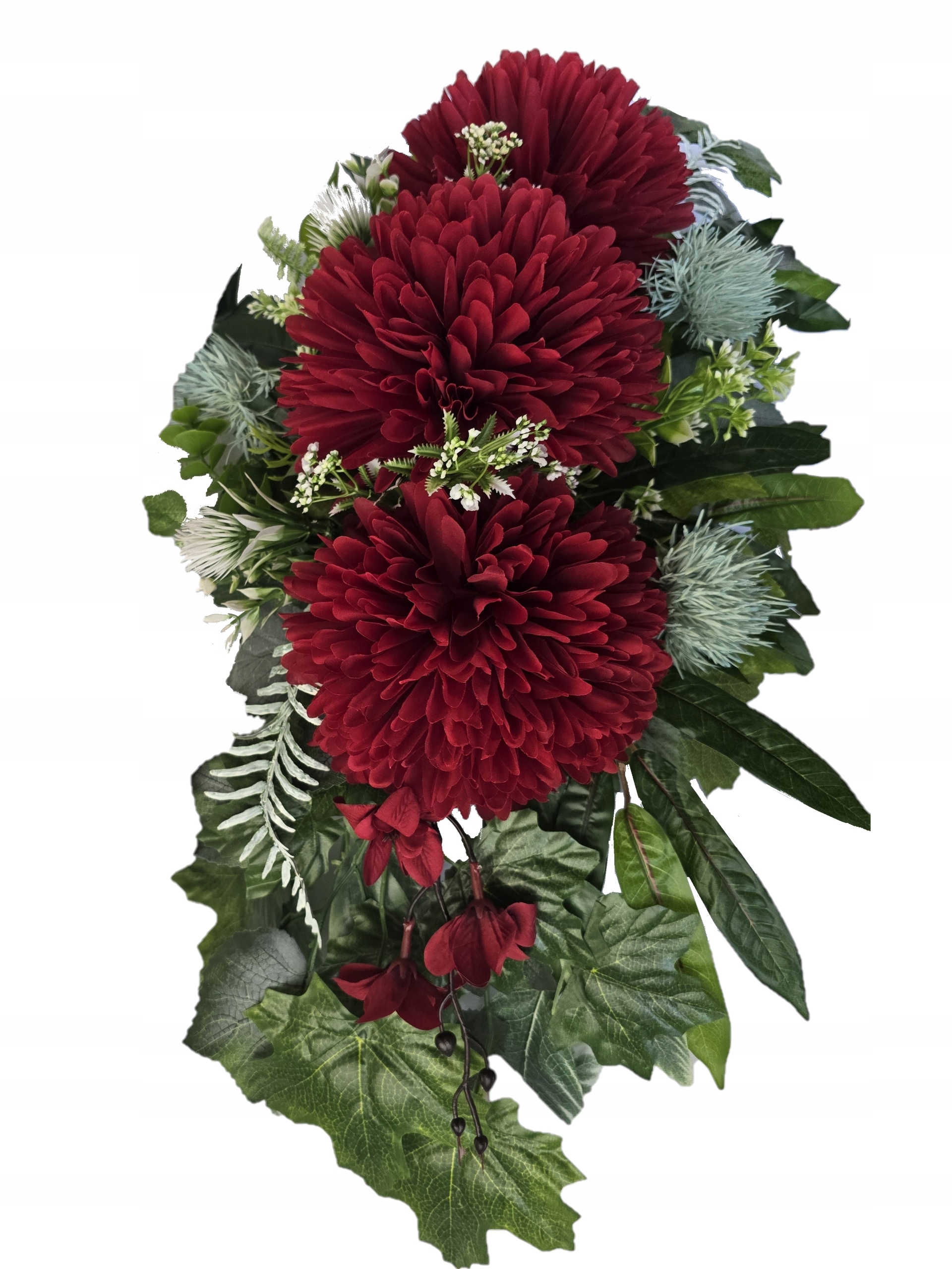 STROIK WIĄZANKA KWIATY GRÓB CMENTARZ WSZYSTKICH ŚWIĘTYCH CHRYZANTEMA BORDO Marka bez marki