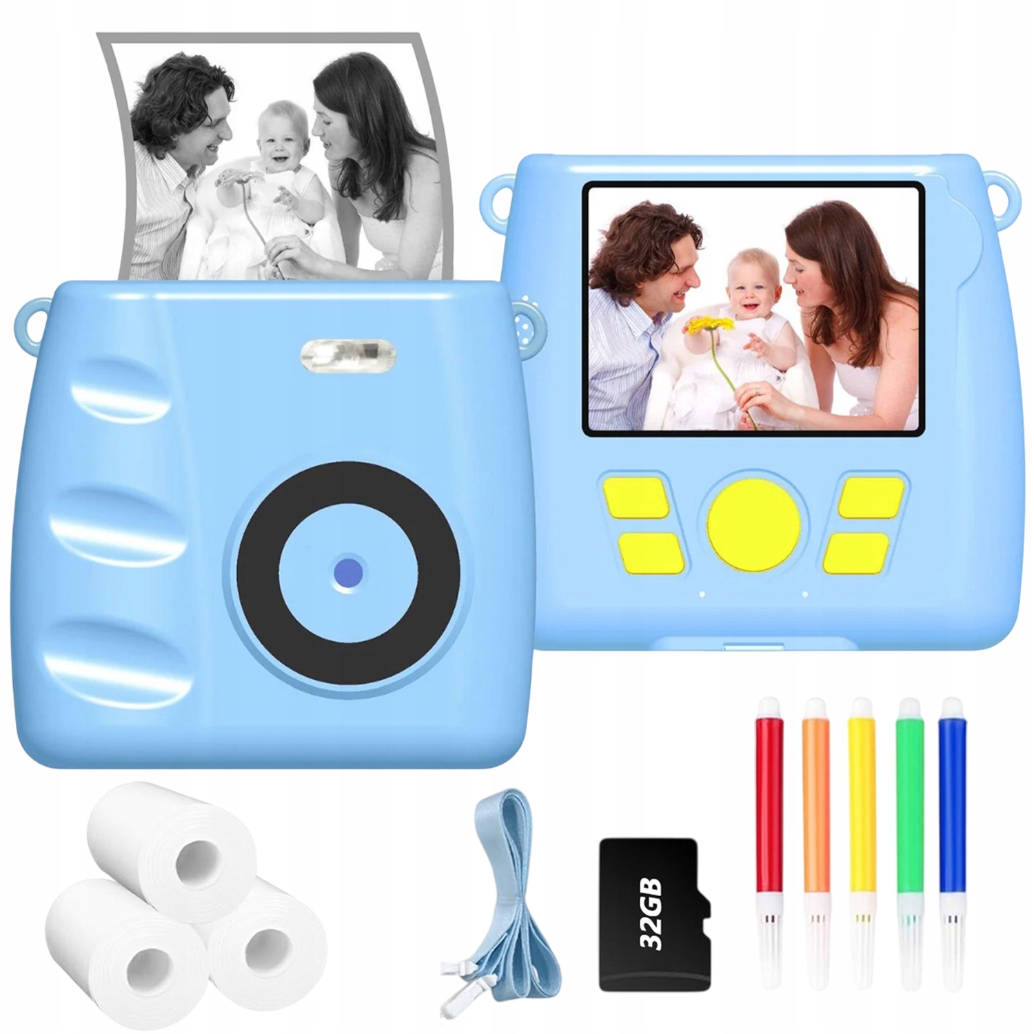 Digitální Kamera 30MP 1080P S Baterií 1000MAH Displej 2.4" Pro Děti Hračka